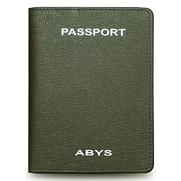 ABYS Saffiano Leather Passport Cover Holder Leather Wallet for Men and Women
