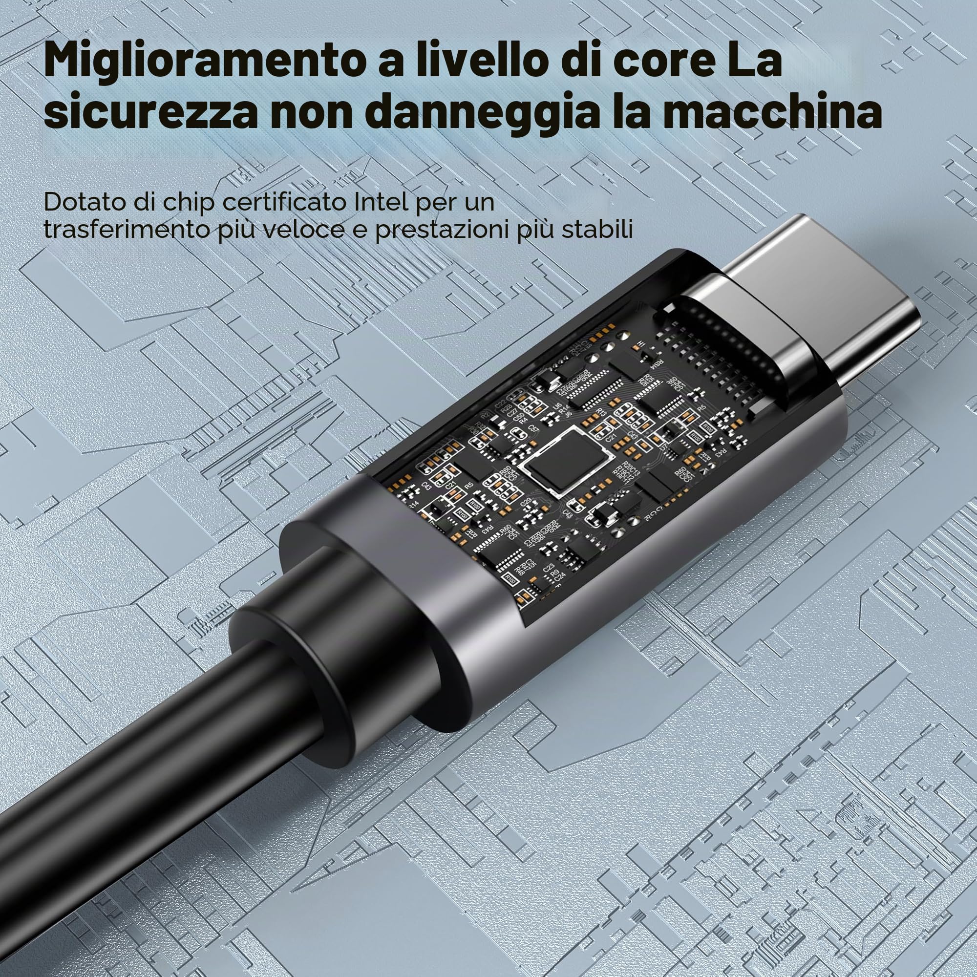 Thunderbolt 5 cavo da 1 m, 240 W, cavo dati da 80 Gbps, display da USB C a USB C da 240 W, per laptop, monitor, ecc