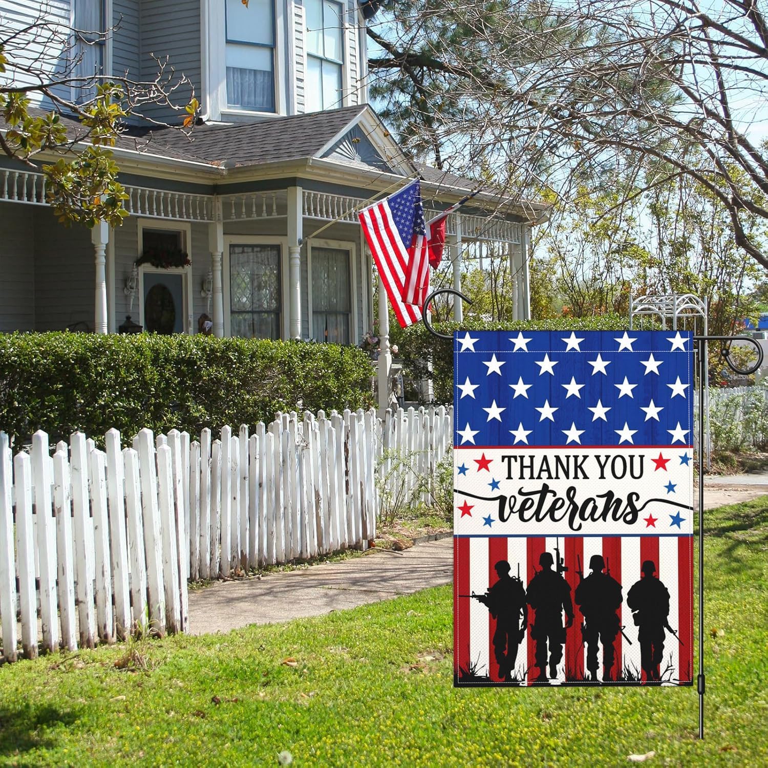 3Ply Thank You Veterans Day Garden Flags for Outside 12x18 Inch Double Sided Polyester Memorial Day Patriotic Amercian Flag Outdoor Soldiers Heroes Yard Sign House Holiday Decorations - Image 2