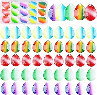 Colorful Spinner Blades DIY Fishing Lures Kit, 50pcs Colorado Blades Lure Making Supplies Mixed Colors Fishing Spoons Blades for Walleye