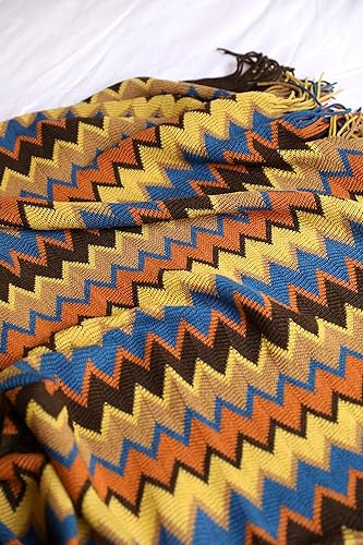 Miniatura 3 de BlueDorado Manta de punto texturizado con borlas de 51.1 x 94.5 pulgadas, a rayas para sofá, silla, cama, cama, ligera y suave