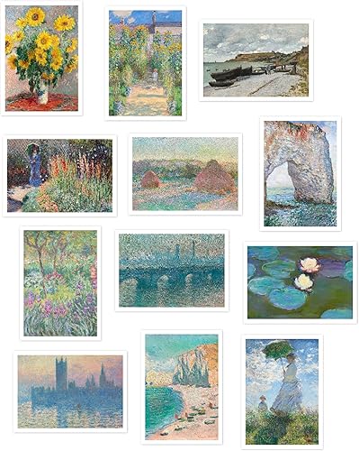 Miniatura 10 de Ink Inc. Pintores de maestros impresionistas de Monet Van Gogh  Decoración de pared del museo  Nenúfares girasoles océano  (pinturas de moneta juego