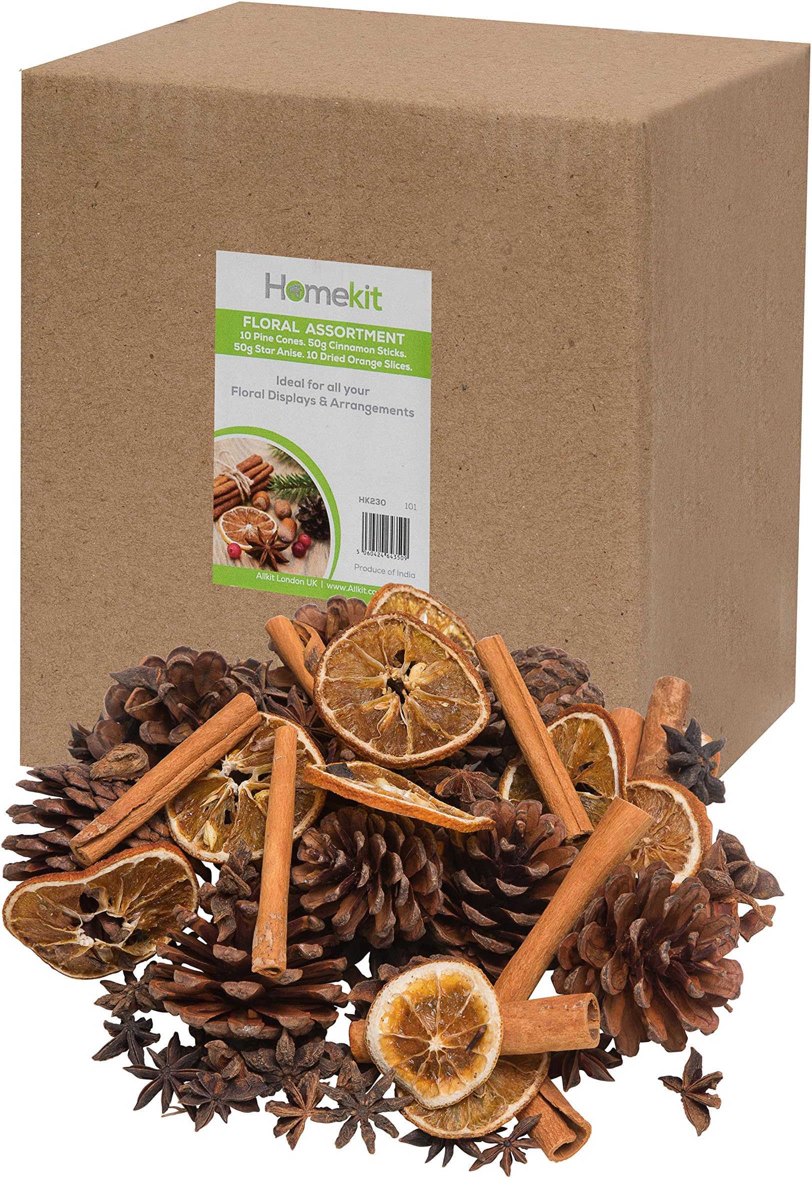 Floral Assortment - 10 Pine Cones - 50g Cinnamon Sticks - 50g Star Anise - 10 dried orange slices – Christmas Trees, Wreaths and Florists