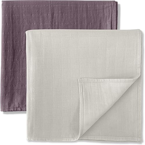 MOZAH Mantas de muselina orgánica, 100 % algodón para niñas y niños, manta receptora, paquete de 2 mantas para envolver al bebé para guardería