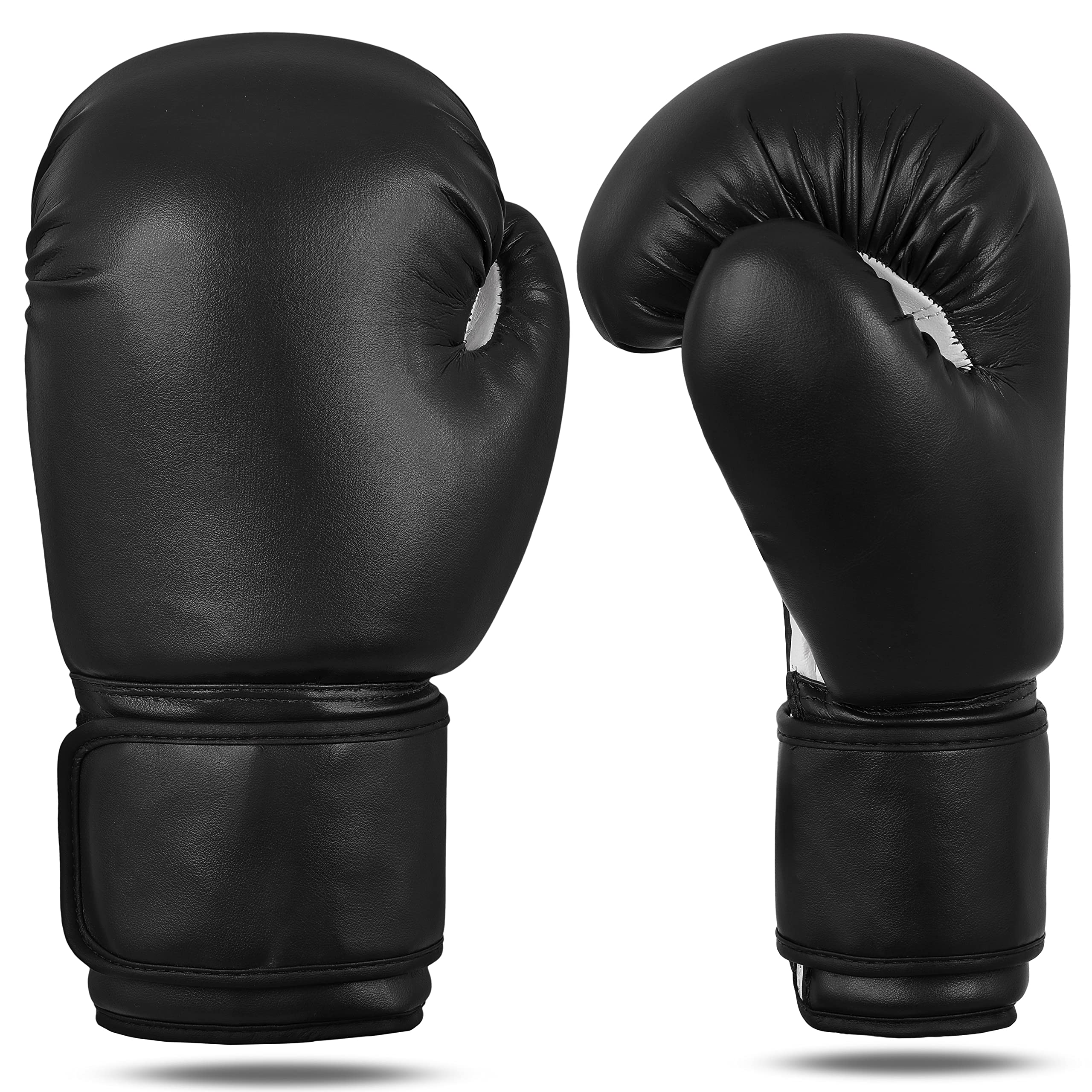 Boxhandschuhe, schwarz/weiß, Leder, TOP-Modell