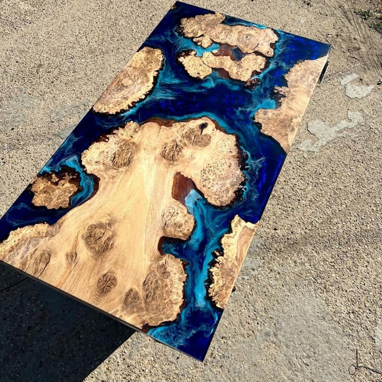 Custom Made Mountain with Ocean Look Table Epoxy Dining Table Coffee Table End Table Bar Counter Top Living Room Table Wall Art Wooden Table