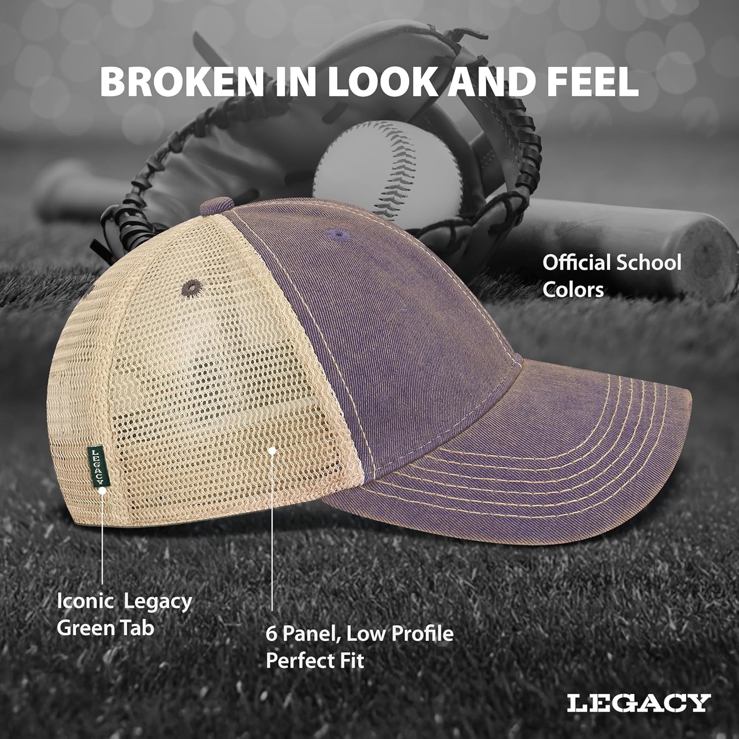 Legacy NCAA Officially Licensed Baseball Hat, Lightweight Cap for Men & Women, (OFA), One Size Fits Most, Snapback Closure