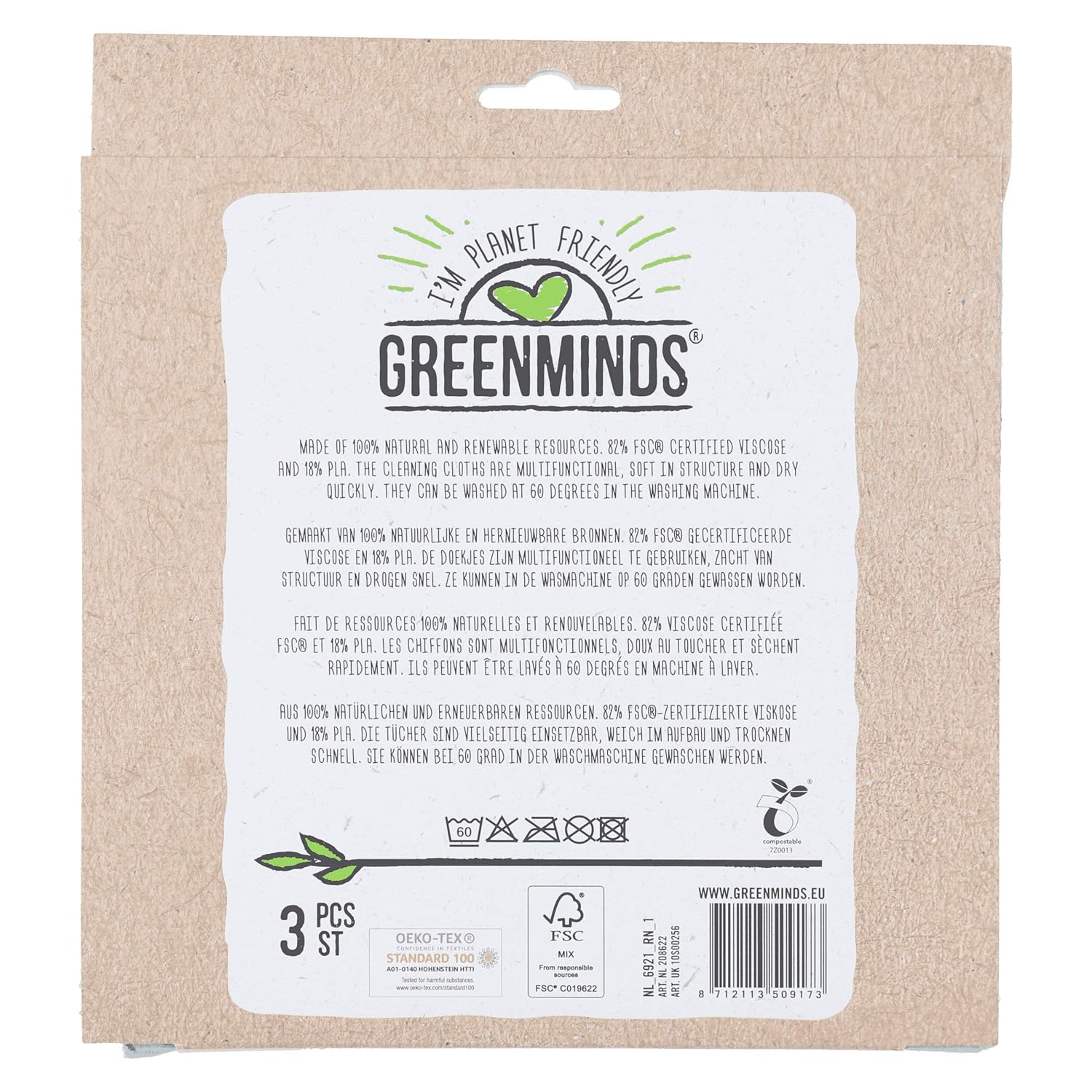 Greenminds cleaning cloths 3 pc Pack