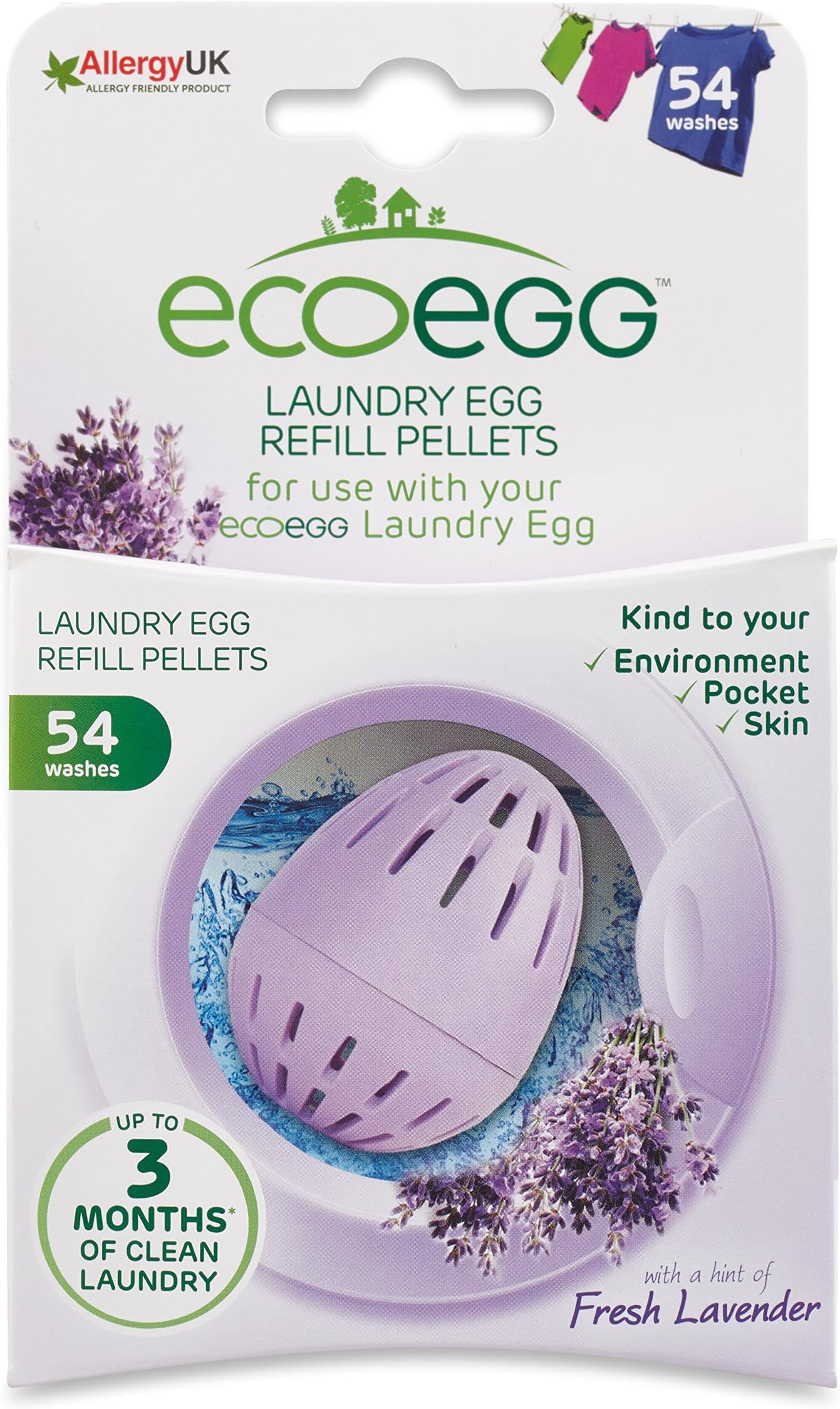 Ecoegg Laundry Egg Refill Pellets (54 Washes) -Fresh Lavender