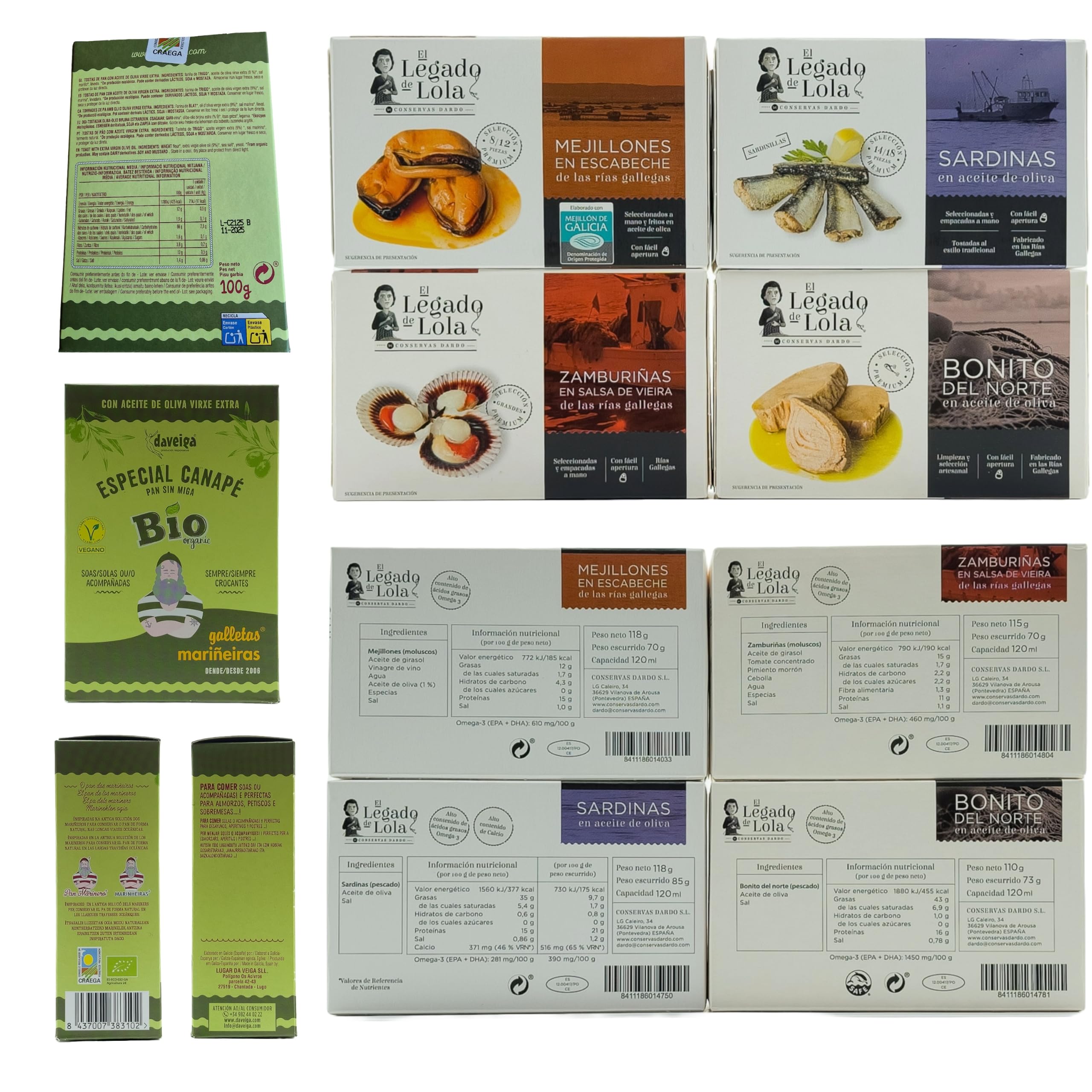 Cesta Gourmet Rodas de VinNatura con Conservas Artesanales y Vino Mencía | Regalo gourmet gallego, regalos de empresa, cesta con vino, elaboración tradicional, tarjeta personalizable