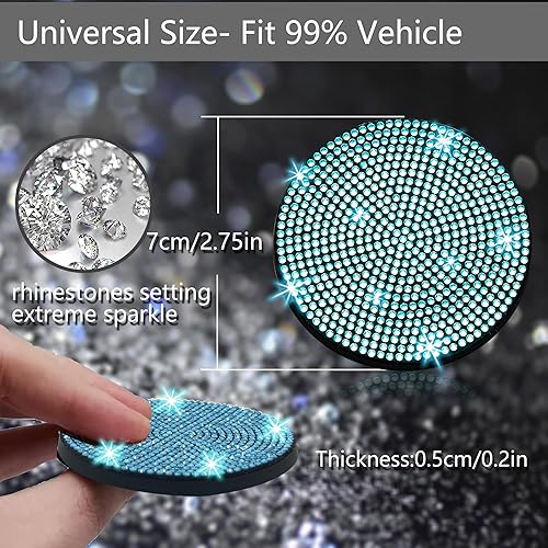Miniatura 45 de 4 posavasos para auto, accesorios universales para el interior del auto para mujer, silicona antideslizante de 2.75 pulgadas, a prueba de golpes, a