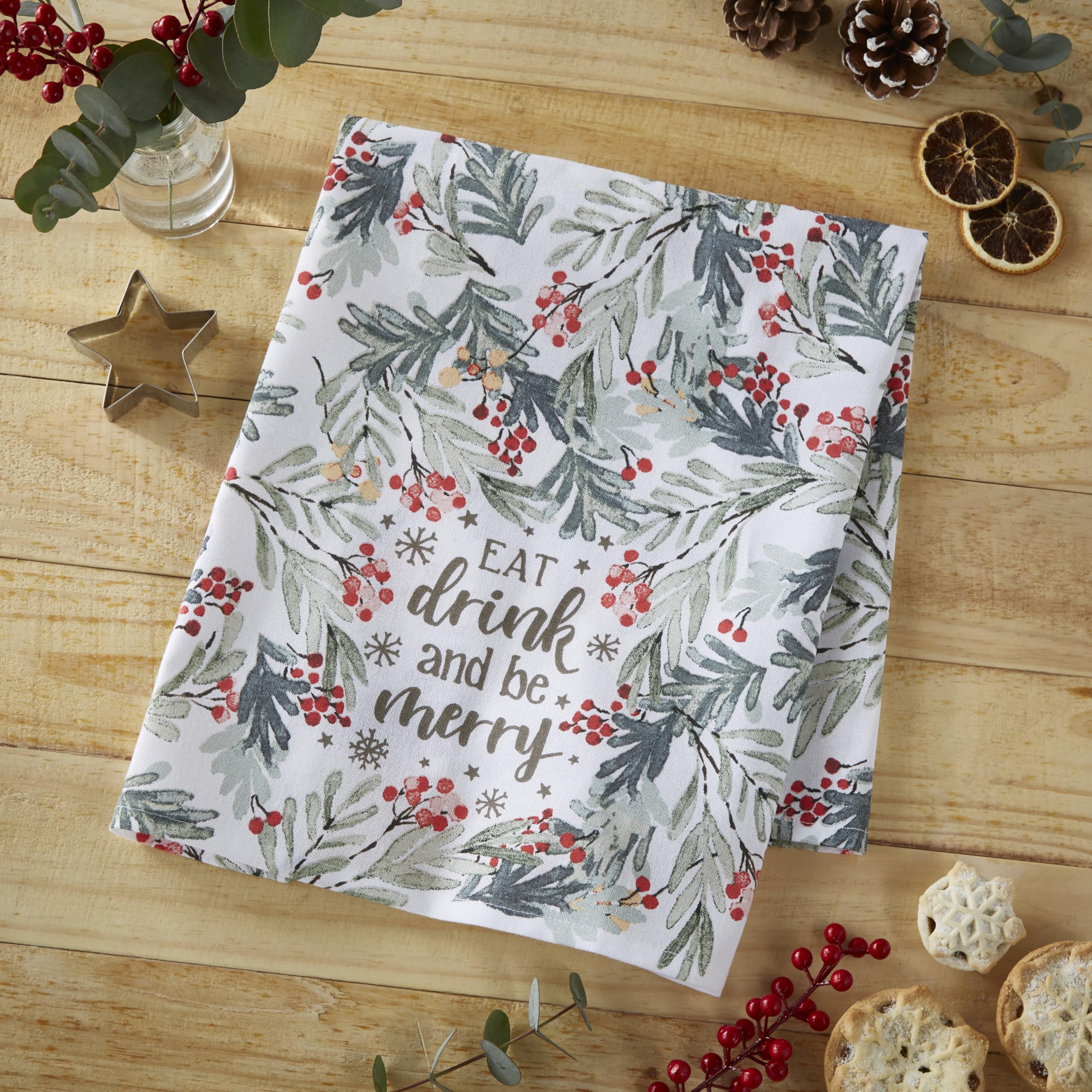 5 Strofinacci Natalizi In Microfibra – 40x60 Cm, Con Motivi Di Babbo Natale E Renne, Assorbenti