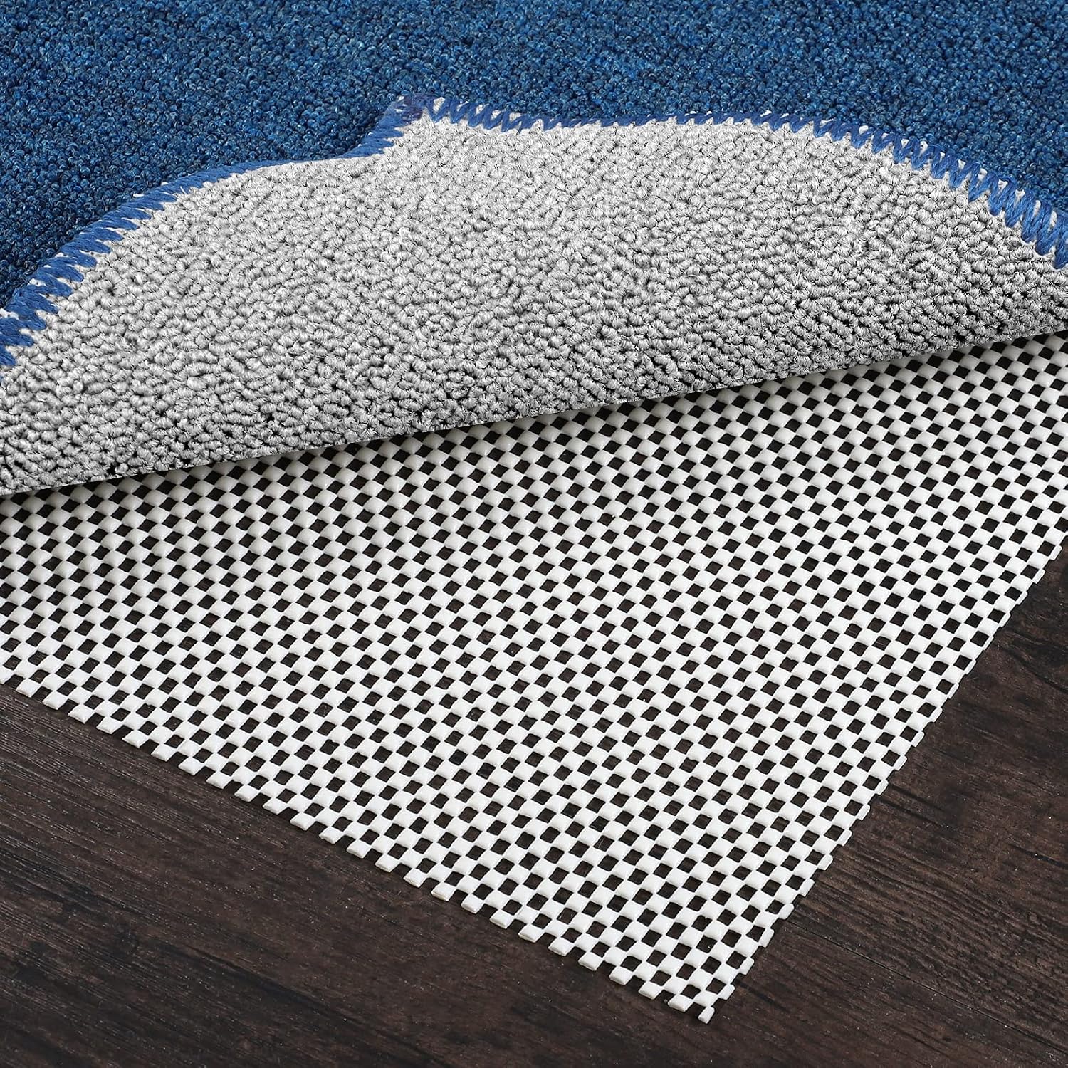 Syntus Non-Slip Area Rug Pad, 5×7 Ft Extra Thick Gripper Pad Protective Cushioning Pad for Hard Surface Floors, White