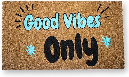 Tapete de bienvenida al aire libre  Tapete de entrada al aire libre en fibra de coco natural con respaldo de PVC resistente, tapete de puerta al