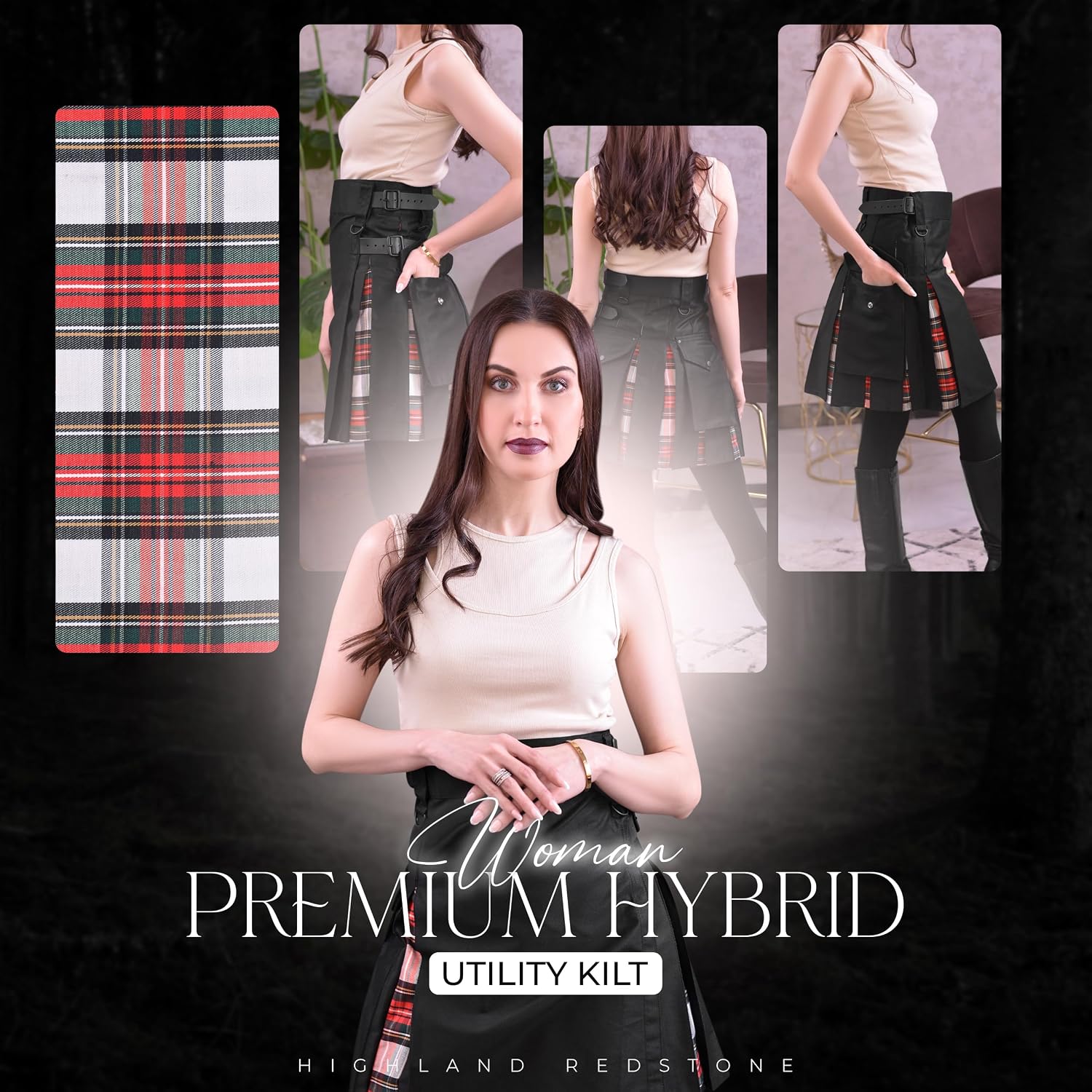 Hybrid Utility Kilts for Women Scottish Traditional Highland Costume Kilts