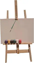 Kit de Pintura com Cavalete, Tela. Guache e Pincel