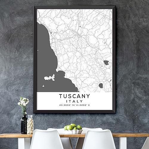Miniatura 5 de Mapa de Toscana, Italia, Light 2 (8x10)