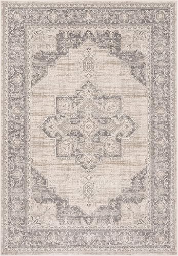 Miniatura 6 de SAFAVIEH Brentwood Collection BNT865B - Alfombra envejecida para sala de estar, dormitorio, comedor o oficina en casa, 6 pies x 9 pies, color crema
