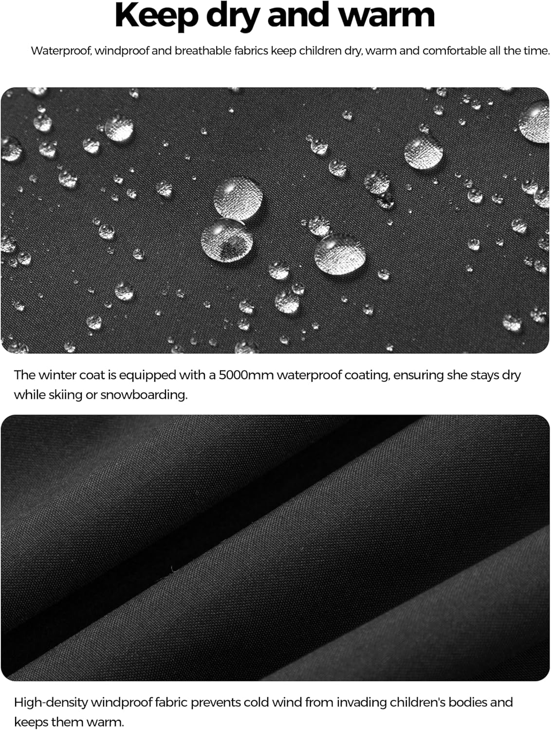 wantdo Boys Winter Coat Waterproof Windbreaker Snow Ski Jacket Warm Thick Kids Coats Rain Jackets - Image 6