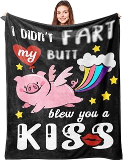 Lcobion Funny Pig Blanket Gift for Girls Boys, Pig Gifts for Women Men Pigs Lovers, Piggy Themed Gift, Funny Gifts for Birthday Anniversary Valentines Halloween Christmas, Cute Funny Blanket 40"X 50"