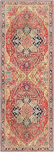 Vista 12 de Artistic Weavers Alfons Medallion Oriental área de la alfombra, 2 pies con 3 pulgadas x 3 pies con 9 pulgadas, color rojo brillante/oro Oro rojo