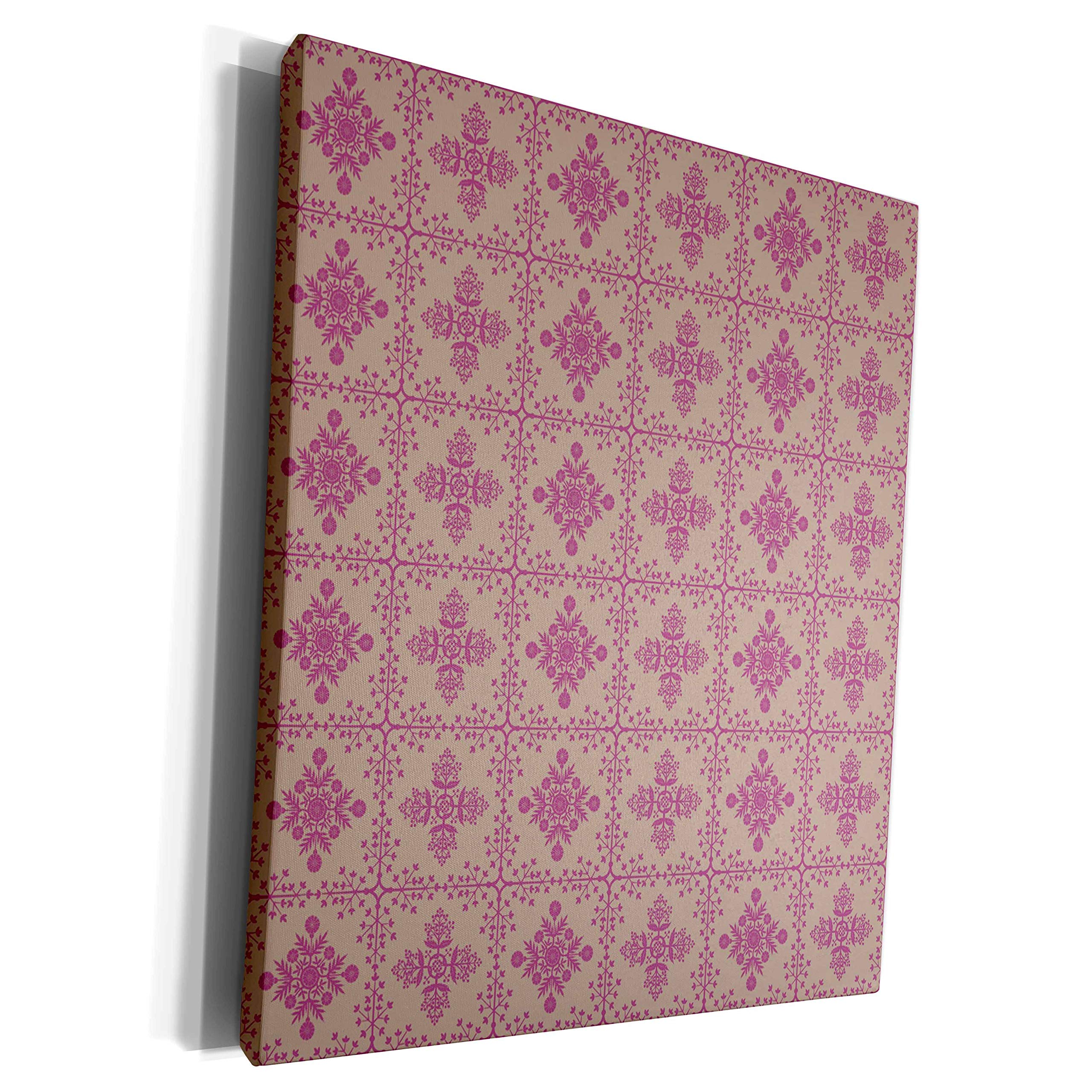 3dRose PS Creations - Pink and Cream Abstract Floral - Museum Grade Canvas Wrap (cw_155727_1)