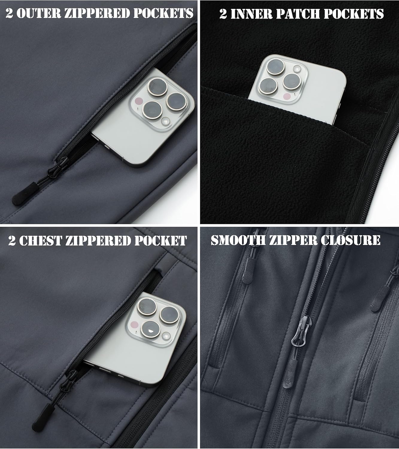 KVE Men's Softshell Vest Windproof Lightweight Golf Vest Outerwear with Pockets, Sleeveless Jacket for Sports - Image 5