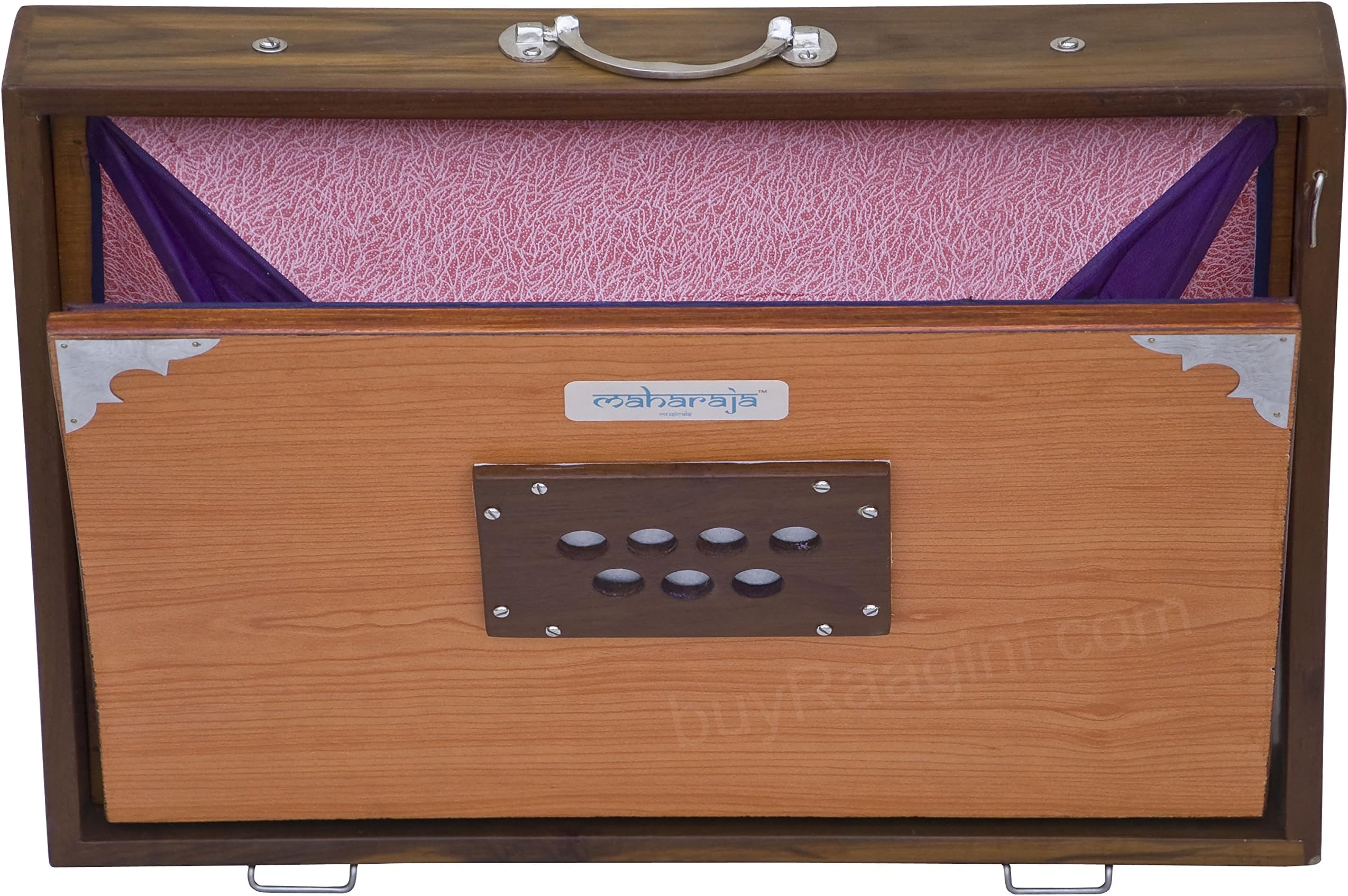 Shruti Box, Maharaja Musicals, Shruthi Box, Large 16x12x3 Inches, Sur Peti Surpeti, With Bag, Natural Color, Musical Instrument Indian (PDI-EFE)