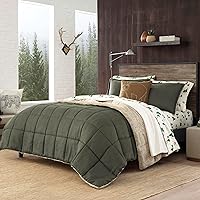 Vista 4 de Eddie Bauer - Juego de edredón tamaño King, ropa de cama de microgamuza con reverso de sherpa suave, juego de cama de 3 piezas con fundas