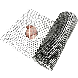 Galvanized Hardware Cloth 1/4 Inch 23 Gauge - 12" x 35ft Heavy Duty Welded Wire Mesh, Hot-Dip Galvanized After Welding for Durability - Chicken Fence, Garden Fencing, Rabbit Barrier, DIY Crafts
