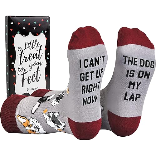 Cavertin Women's Novelty Socks with Gift Box Cat Lover Dog Mom Book Lover Cat Mom Llama Unicorn Sloth Corgi