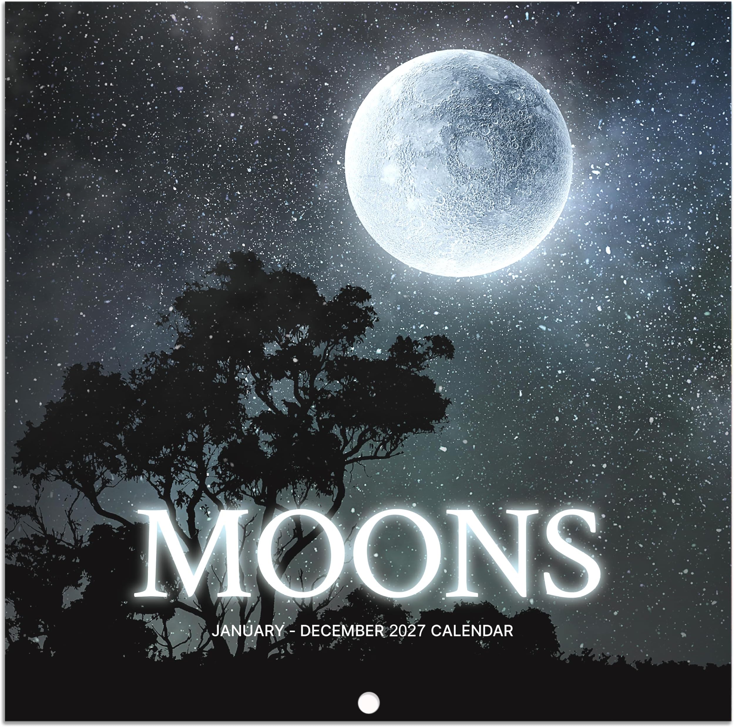 Calendar 2026-2027 - Wall Calendar 2026-2027, Jul 2026 - Dec 2027, 12'' × 24''(Open), 18 Months Calendar with Moon Phases, Hanging Holes, Large Blocks, Perfect for Organizing & Planning