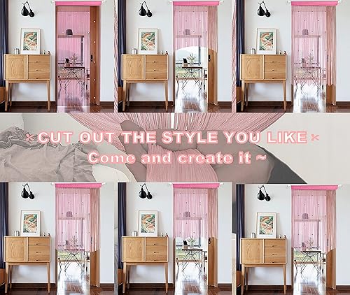 Miniatura 5 de YIIBAII Cortinas de cuentas con cuentas para puertas, cristales adecuados para decoración de interiores y divisiones, cortinas hippy de armario