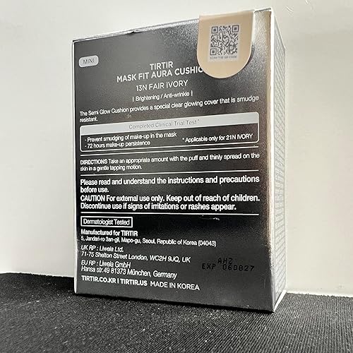 Miniatura 8 de TIRTIR Cojín Aura Glow  Acabado semibrillante, brillo de 72 horas, cobertura construible, piel hidratada, cojín coreano, mini (0.15 onzas),