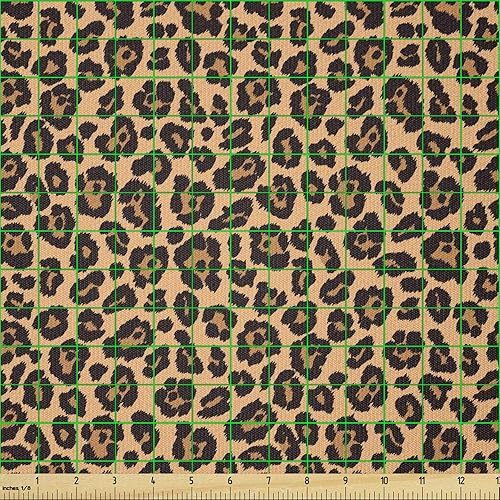 Vista 626 de Ambesonne Tela beige de The Yard, ilustración contemporánea de animales marinos en estilo retro, arte de caballito de mar de cangrejo de pulpo, tela