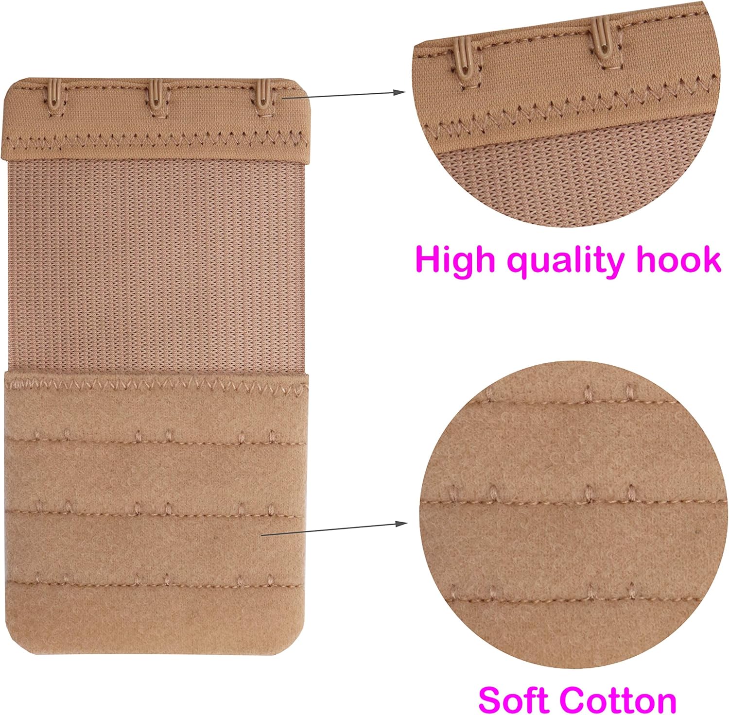 Tamlien Bra Extender 3 Hook,Stretchy Soft and Comfortable Bra Strap Extender - Image 4