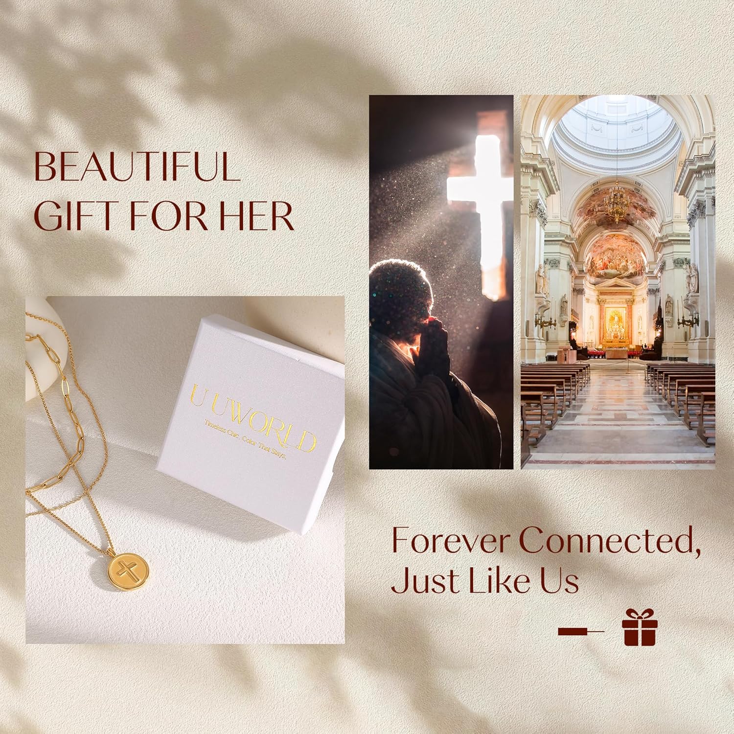 Layered Gold Necklaces for Women, 18K Gold Plated Pendant Necklace Set with Dainty Coin Cross, Trendy Adjustable Stack Stackable Cross Necklaces for Women Faith Jewelry Religious Minimalist Gift - Image 6