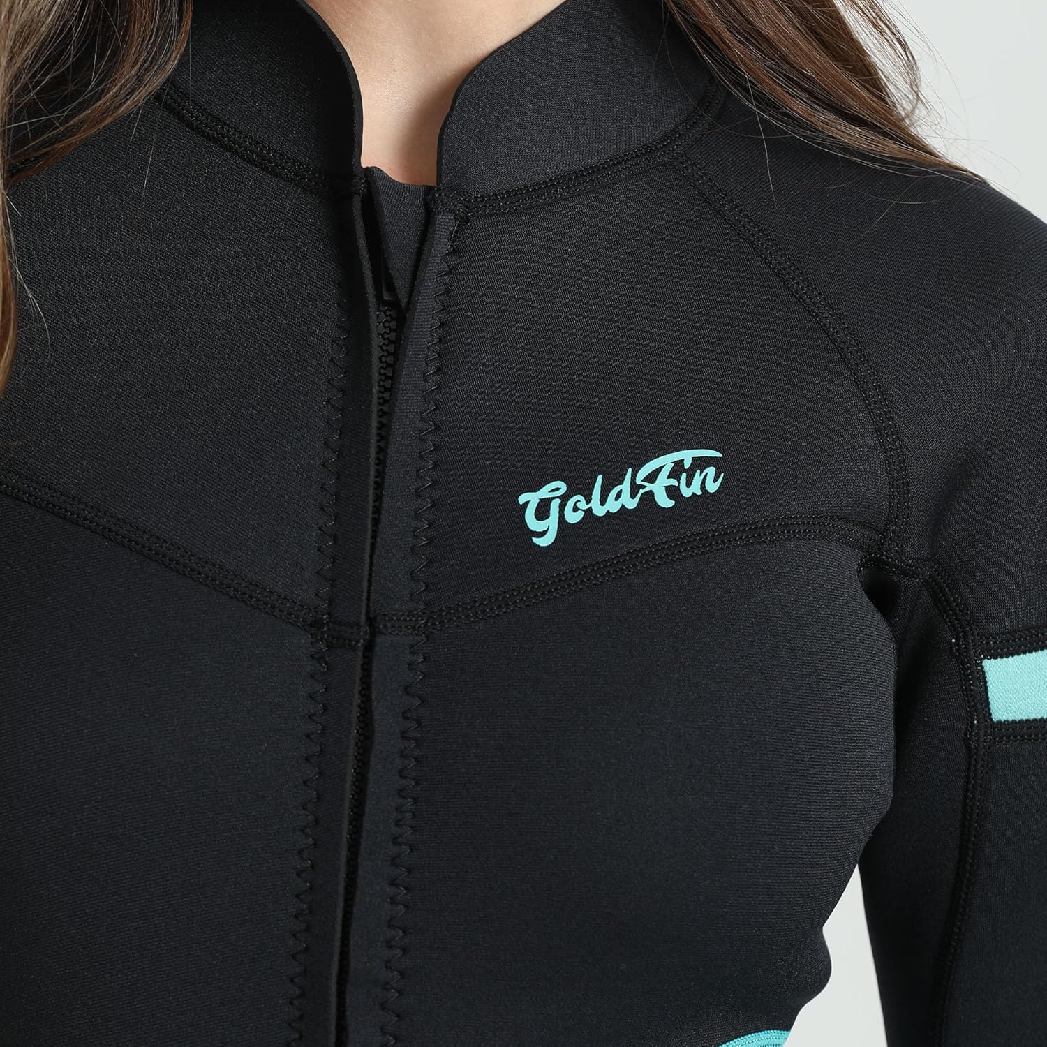 GoldFin Wetsuit Top Women, Womens 2mm Wetsuits Neoprene Long Sleeve Jacket Keep Warm for Water Aerobics Swim Dive Surf - Image 5