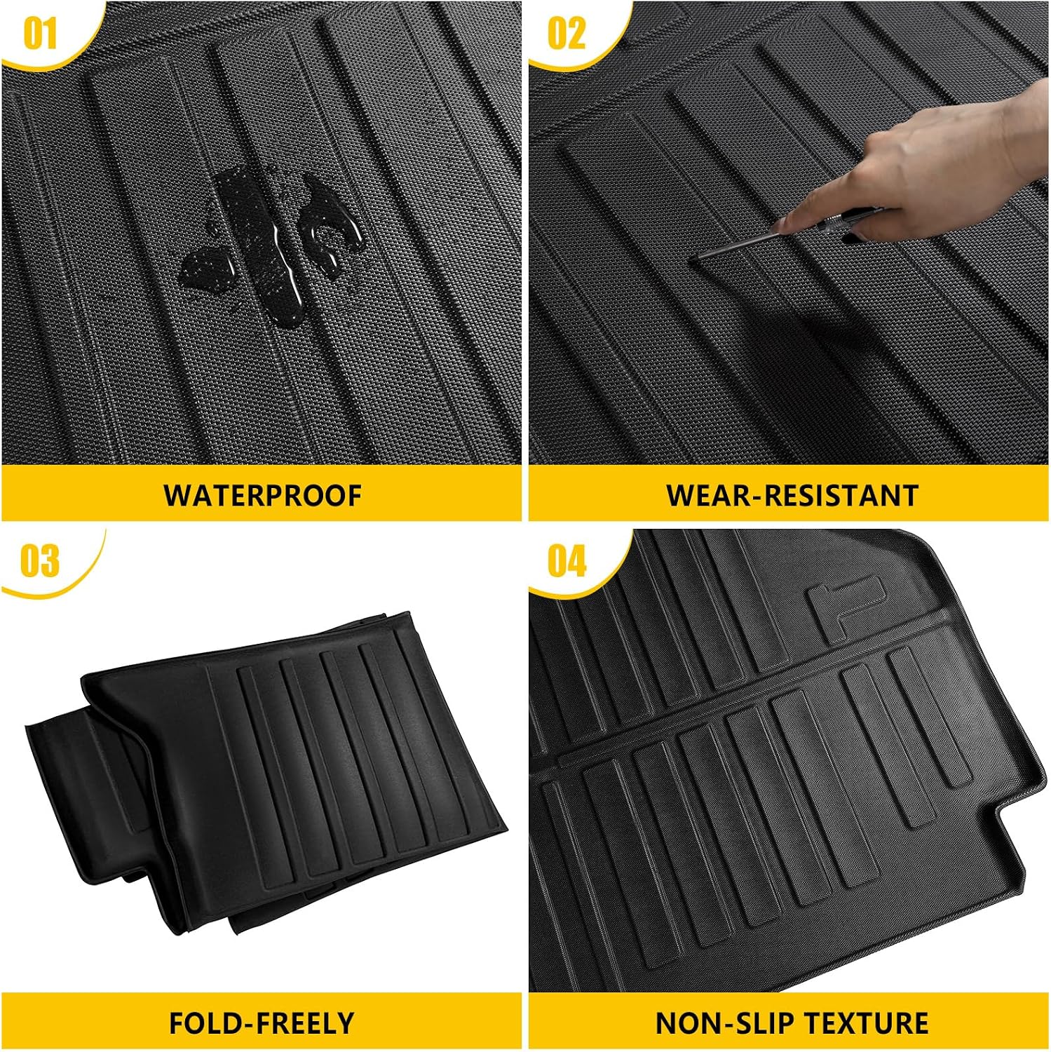 Truck Bed Mat for 2024 2025 Ford Ranger 5FT Bed Liner All Weather Protection Bed Cargo Mat Pickup Car Accessories(for 24-25 Ranger 5FT)