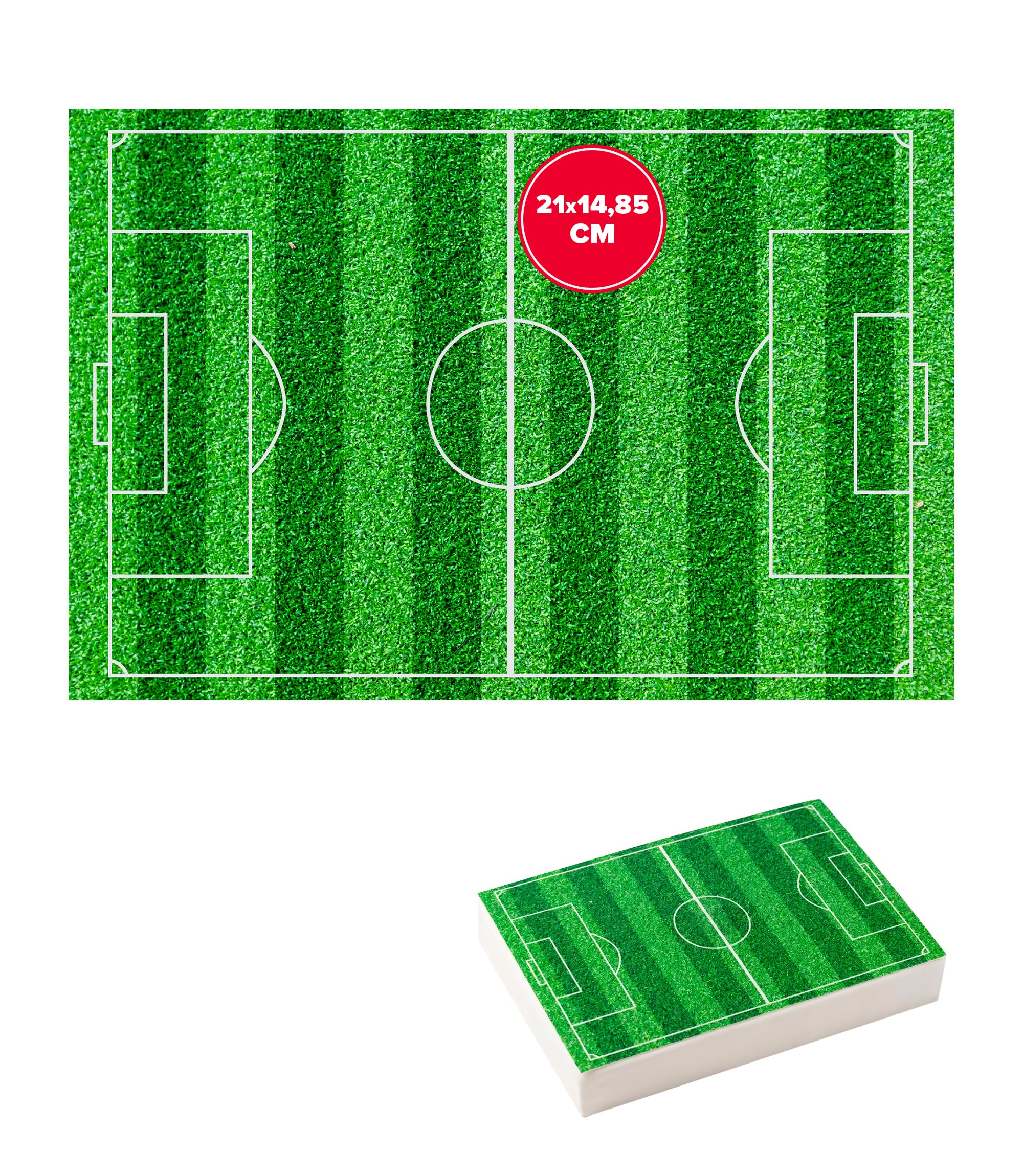 dekora - Edible Wafer Paper Football Pitch Cake Topper | A5 (14.8 x 21 cm) Sugar-Free Wafer Sheet | Football Cake Decoration for Kids | Gluten-Free, Vegetarian, Easy to Use