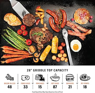 Blackstone 1517 28 Omnivore Griddle with Hard Cover, Powder Coated Steel, Black
