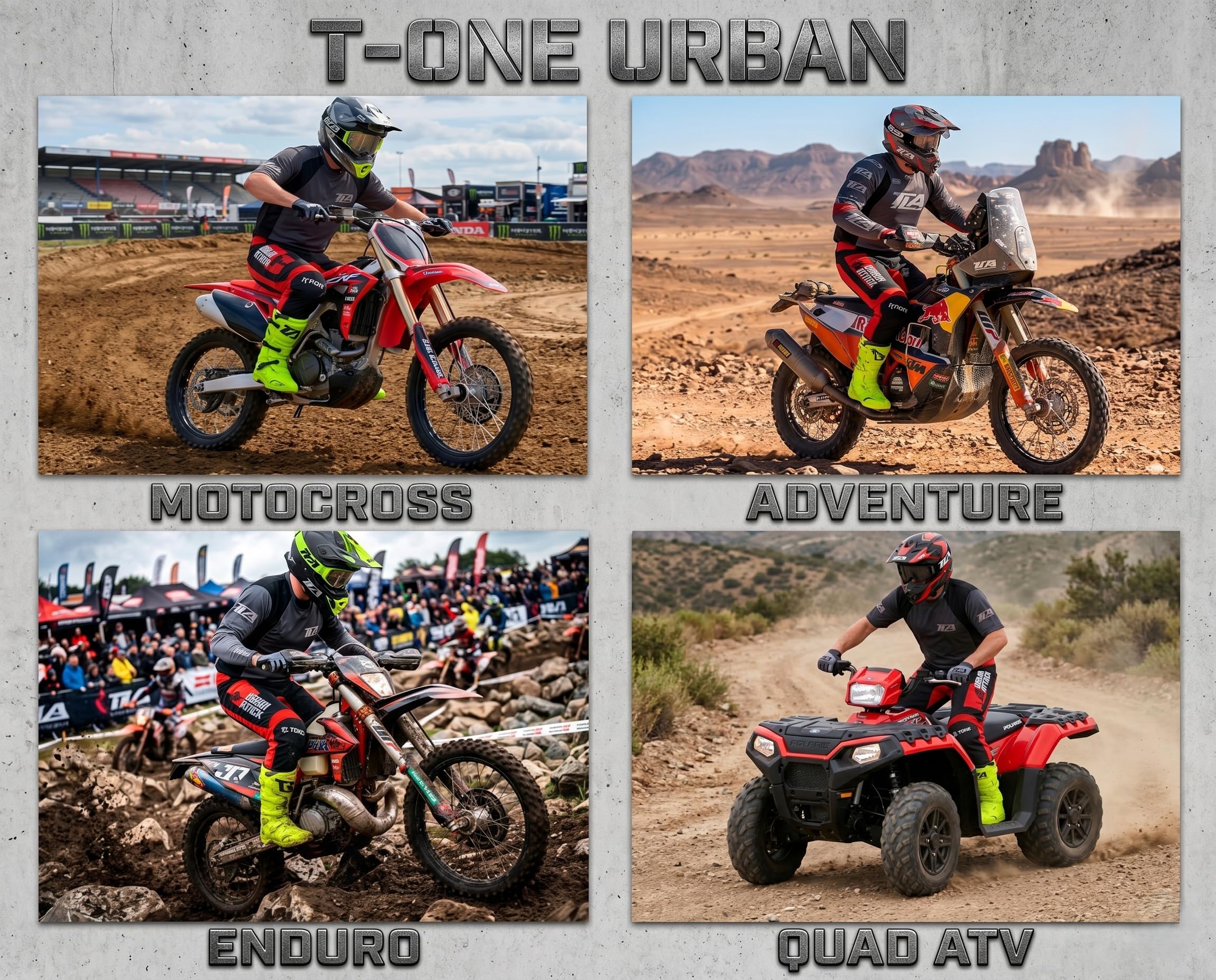 TLA T-ONE Motocross-Hose - Enduro | Motorradbekleidung | Motocross - Enduro - Quad | Herren, Damen und Kinder Motocross-Anzug