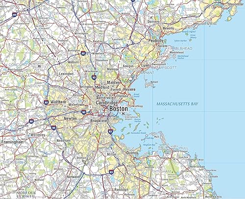 Miniatura 3 de Mapa de pared laminada del sur de Nueva Inglaterra