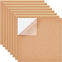 Vista 1 de BENECREAT Paquete de 8 hojas de corcho autoadhesivas de 0.079 in, azulejos de corcho de 12 x 12 pulgadas con parte trasera adhesiva para posavasos