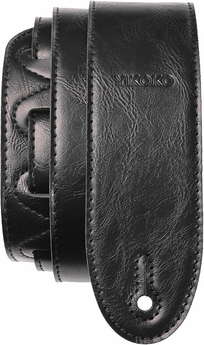 Guitar Strap 2.17", Soft Lightweight Automotive Leather Guitar Straps, Adjustable, Reinforced Keyhole & Slots, for Acoustic, Bass and Electric Guitars