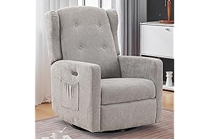 Electric Rocker Recliner Chair with USB and Type-C Ports
