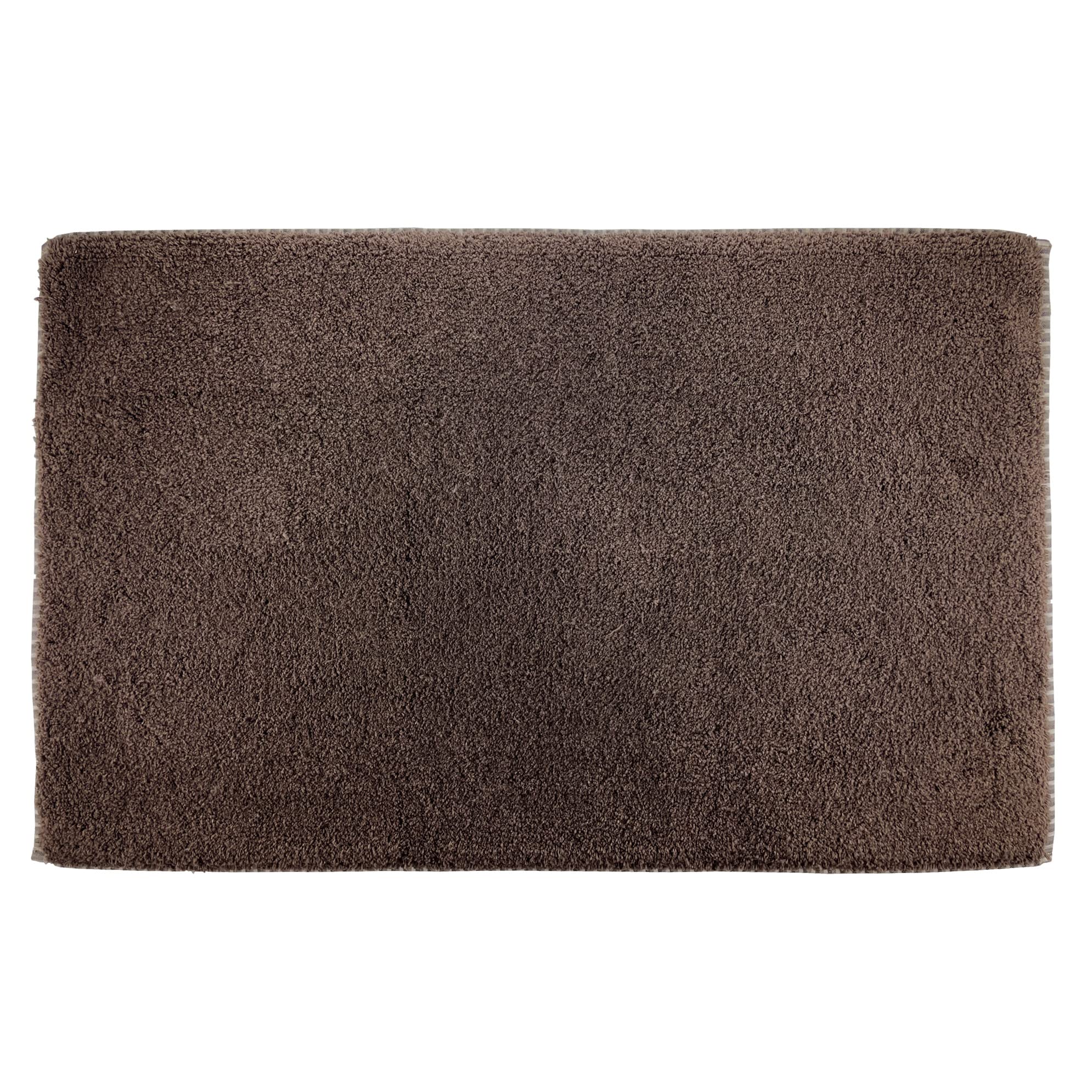 Samoa Badteppich einfarbig mit dekoriertem Profil 60 x 120 cm - fossil