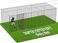 HOME Baseball Batting Cage Net: 20/35/55/70FT HDPE #42/#45 Enclosed Netting for Backyard & Indoor Softball/Baseball Training (Net Only)