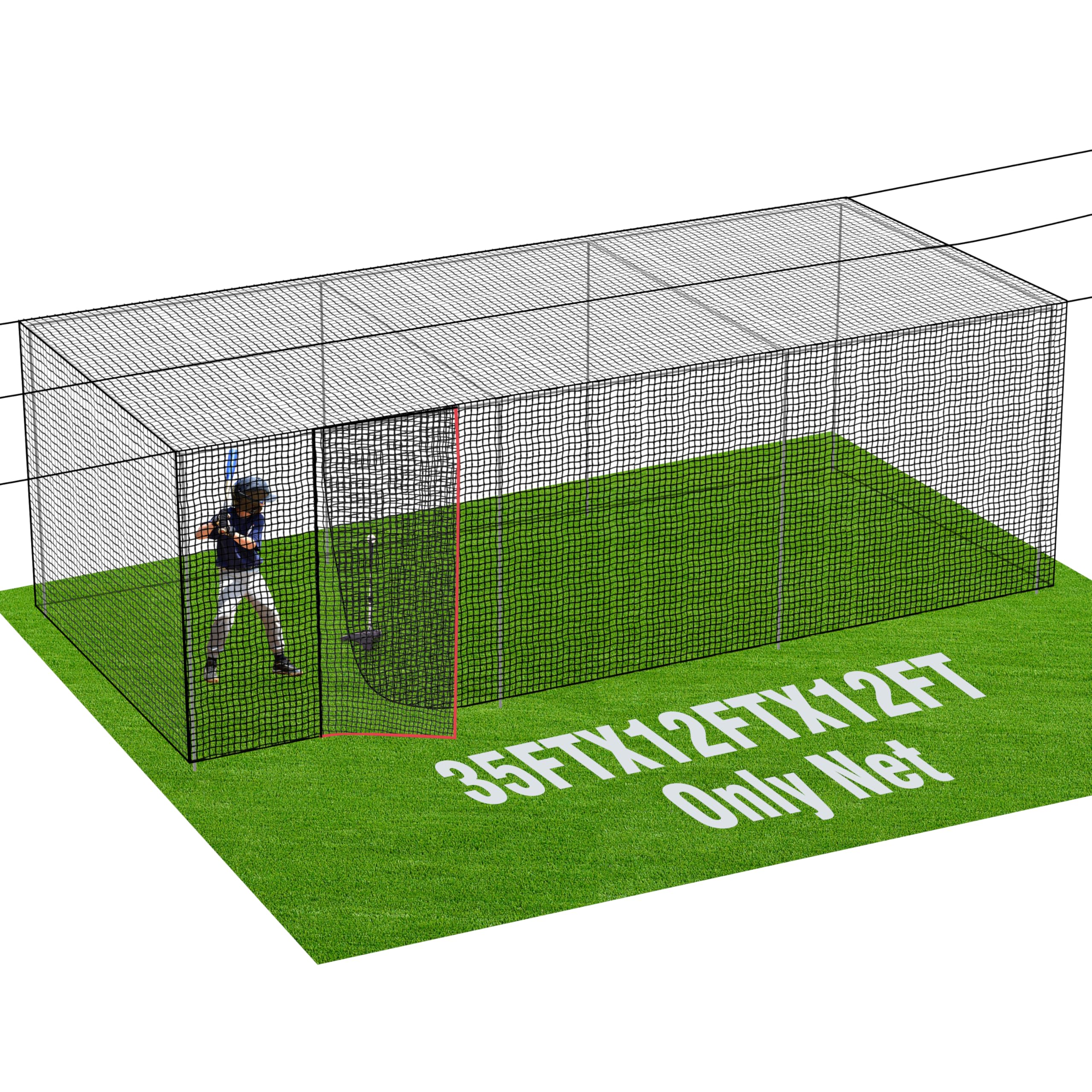 RIIFRILY 35 ft Baseball Batting Cage Net
