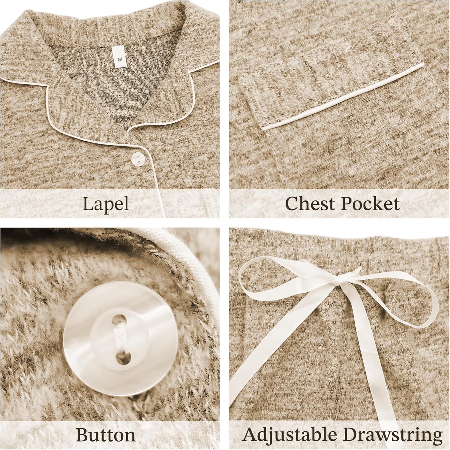 JEYONG Women's Pajama Set – Long Sleeve Button Down Postpartum Lounge Sets – Soft Loungewear Sleepwear Set Cozy PJs for Women - Image 5